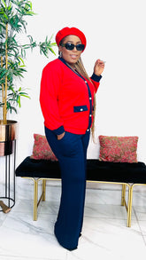 MAYOR BUTTONS V-NECK PANTS SET
